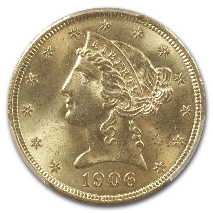 1906年リバティーヘッド・ハーフイーグル5ドル金貨